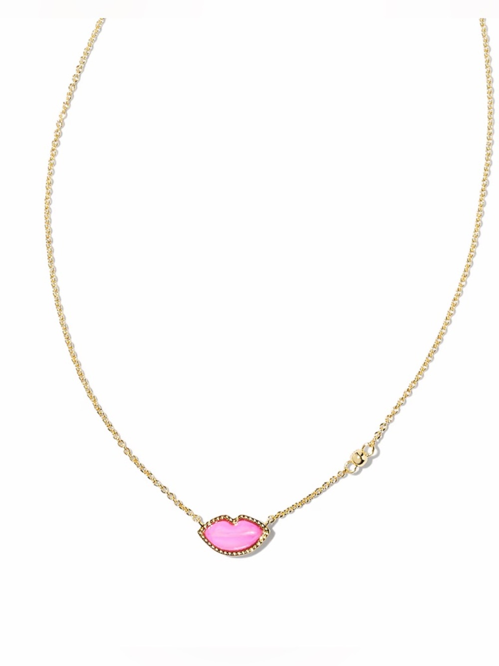 Kendra Scott Gold Necklace with Pink Lip Charm - Picture 1 of 5